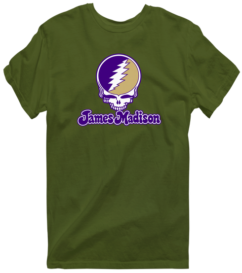 James Madison Stealie Premium Unisex T-Shirt — Design: James Madison University — Military Green