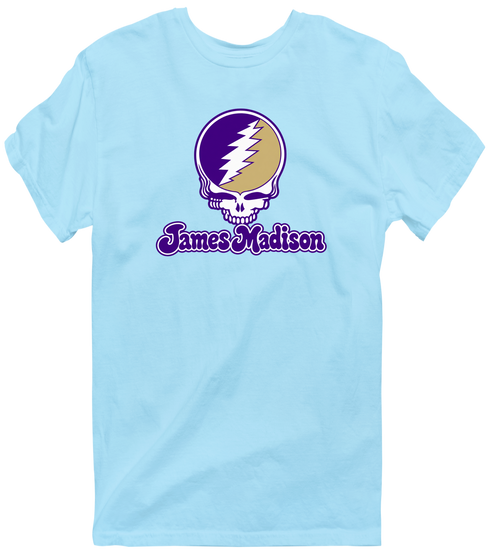 James Madison Stealie Premium Unisex T-Shirt — Design: James Madison University — Light Blue