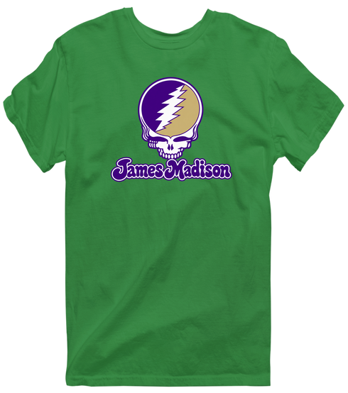 James Madison Stealie Premium Unisex T-Shirt — Design: James Madison University — Irish Green
