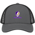 James Madison Stealie Premium Unisex Trucker Cap — Design: James Madison University — Charcoal/Black