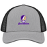 James Madison Stealie Premium Unisex Trucker Cap — Design: James Madison University — Heather Grey/Black