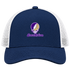 James Madison Stealie Premium Unisex Trucker Cap — Design: James Madison University — Navy/White