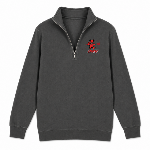 Ohio Wesleyan Lax - Premium Grateful Dead Quarter-Zip Pullover - Charcoal - 5