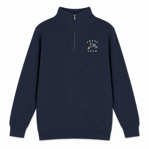 Smoke Show - Life is dead.® - Premium Grateful Dead Quarter-Zip Pullover - Navy - 3