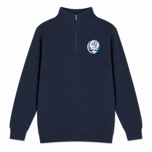 Connecticut College Lacrosse - Premium Grateful Dead Quarter-Zip Pullover - Navy - 3
