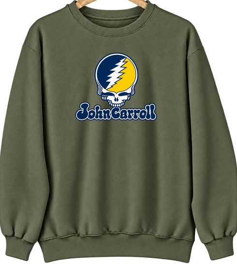 John Carroll Stealie Premium Unisex Crewneck — Design: John Carroll University — Military Green
