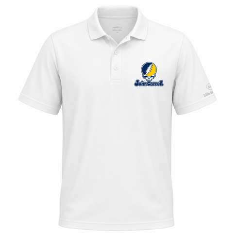 John Carroll Stealie Premium Unisex Polo — Design: John Carroll University — White