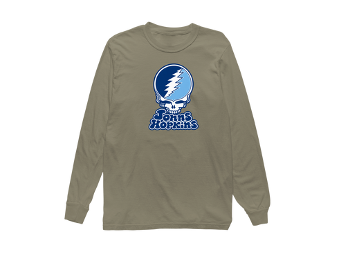 Johns Hopkins Stealie Premium Unisex Long-Sleeve — Design: Johns Hopkins University — Sandstone