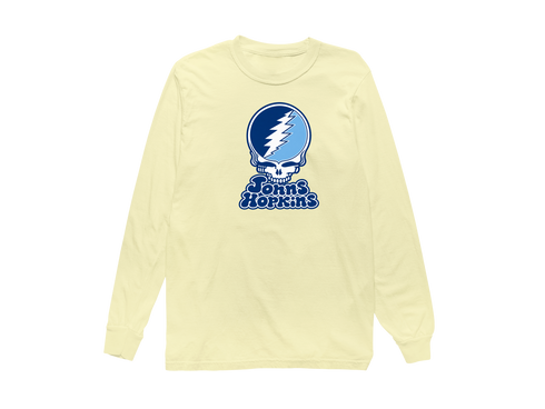 Johns Hopkins Stealie Premium Unisex Long-Sleeve — Design: Johns Hopkins University — Butter