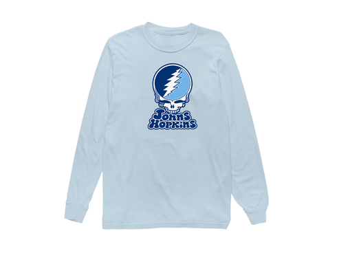 Johns Hopkins Stealie Premium Unisex Long-Sleeve — Design: Johns Hopkins University — Chambray