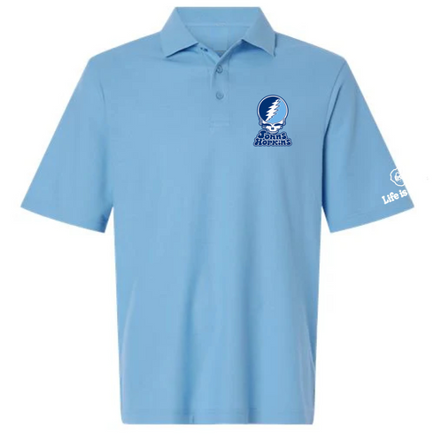 Johns Hopkins Stealie Premium Unisex Polo — Design: Johns Hopkins University — Blue
