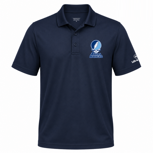 Johns Hopkins Stealie Premium Unisex Polo — Design: Johns Hopkins University — Navy