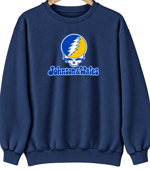 Johnson & Wales Stealie Premium Unisex Crewneck — Design: Johnson & Wales University — Navy