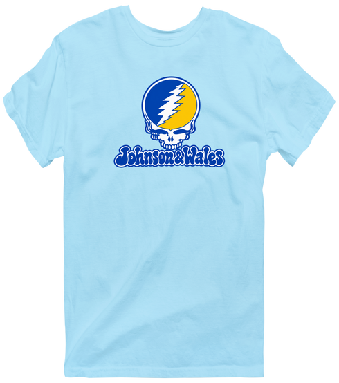 Johnson & Wales Stealie Premium Unisex T-Shirt — Design: Johnson & Wales University — Light Blue