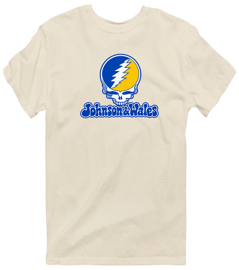Johnson & Wales Stealie Premium Unisex T-Shirt — Design: Johnson & Wales University — Sand