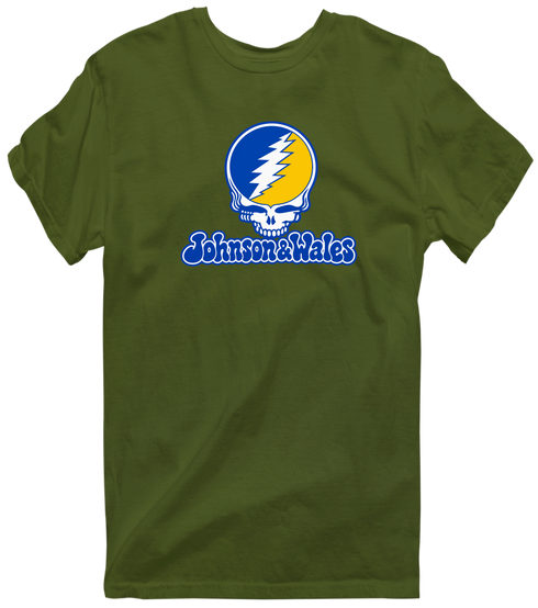 Johnson & Wales Stealie Premium Unisex T-Shirt — Design: Johnson & Wales University — Military Green