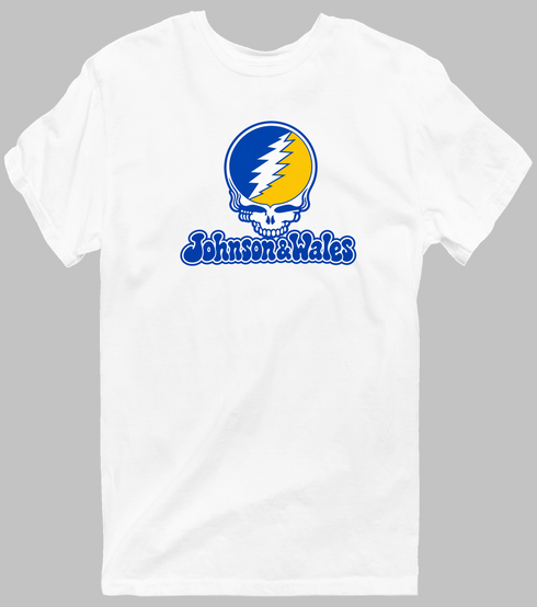 Johnson & Wales Stealie Premium Unisex T-Shirt — Design: Johnson & Wales University — White