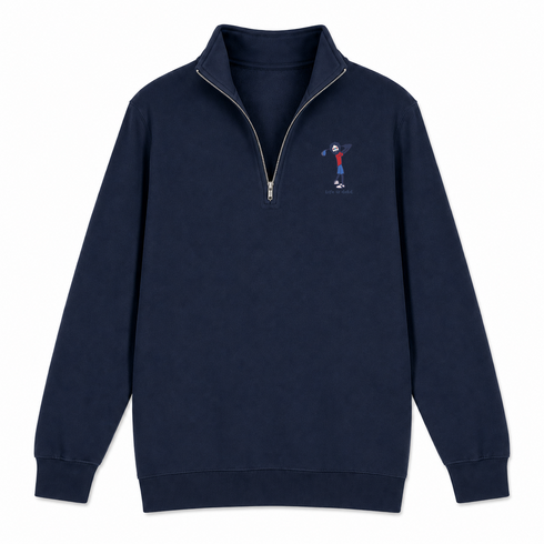 Golfin' Jerry - Life is dead.® - Premium Grateful Dead Quarter-Zip Pullover - Navy - 4