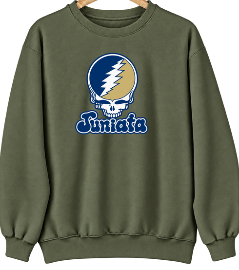 Juniata Stealie Premium Unisex Crewneck — Design: Juniata College — Military Green