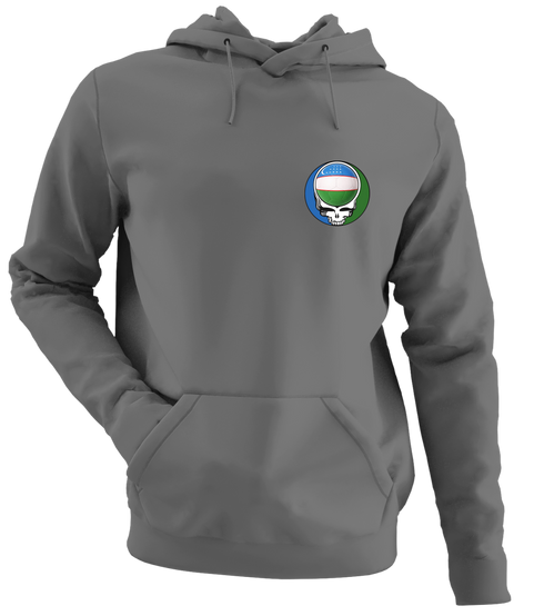 Uzbekistan FIFA World Cup - Premium Grateful Dead Left Chest Hoodie - Charcoal