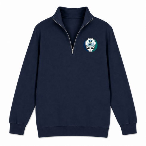 UNC Wilmington - Premium Grateful Dead Quarter-Zip Pullover - Navy - 4