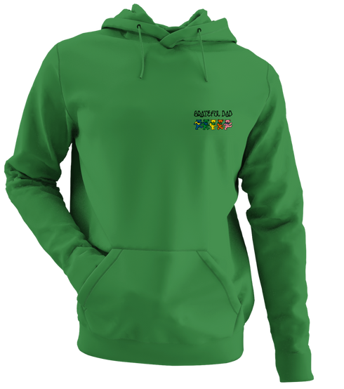 Grateful Dad - Premium Grateful Dead Left Chest Hoodie - Irish Green