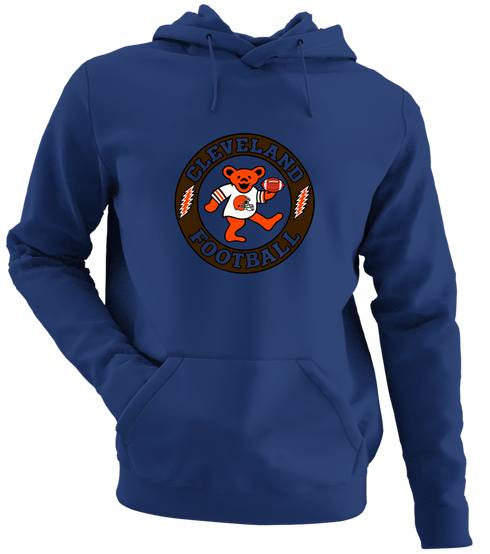 Cleveland Football Dancing Bear - Premium Grateful Dead Hoodie - Navy