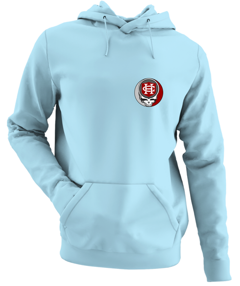 Hanover College - Premium Grateful Dead Left Chest Hoodie - Light Blue - 1