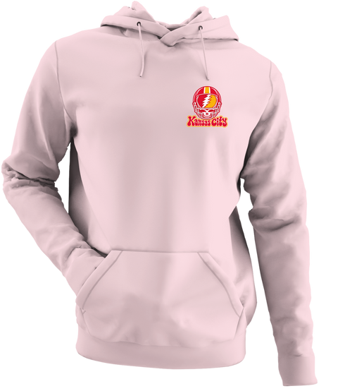 Kansas City Helmet Stealie Premium Unisex Hoodie — Kansas City Chiefs — Light Pink