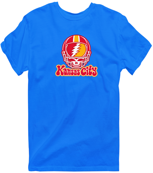Kansas City Helmet Stealie Premium Unisex T-Shirt — Kansas City Chiefs — Royal