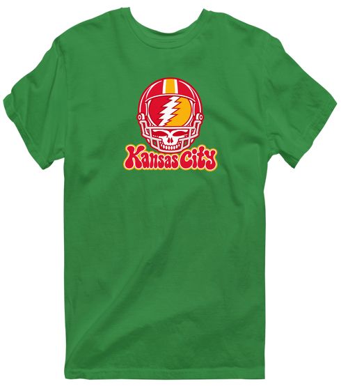 Kansas City Helmet Stealie Premium Unisex T-Shirt — Kansas City Chiefs — Irish Green