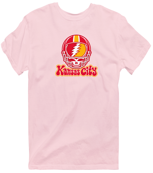 Kansas City Helmet Stealie Premium Unisex T-Shirt — Kansas City Chiefs — Light Pink