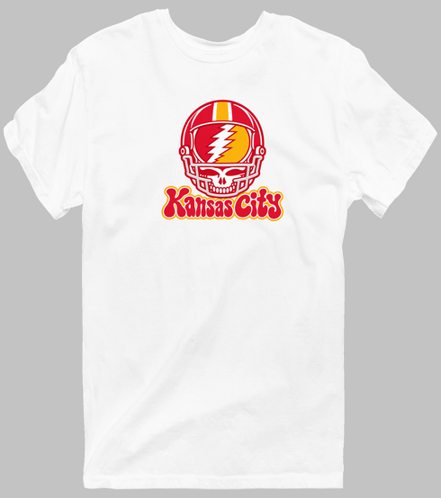 Kansas City Helmet Stealie Premium Unisex T-Shirt — Kansas City Chiefs — White