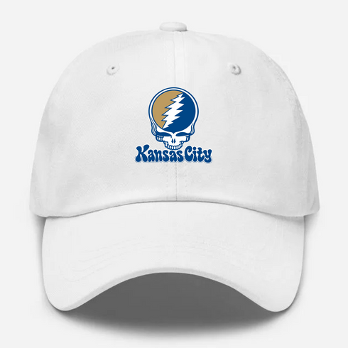 Kansas City Baseball Stealie Grateful Dead Dad Hat — Kansas City Royals — White
