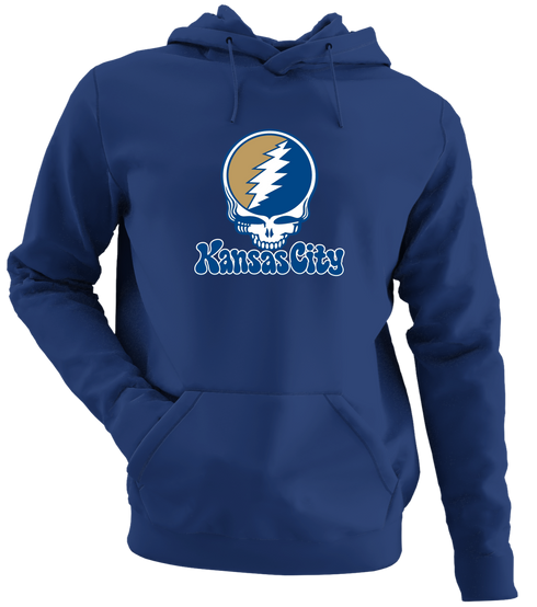 Kansas City Baseball Stealie Grateful Dead Hoodie — Kansas City Royals — Navy