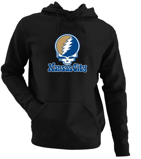 Kansas City Baseball Stealie Grateful Dead Hoodie — Kansas City Royals — Black