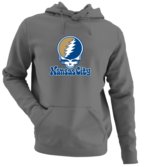 Kansas City Baseball Stealie Grateful Dead Hoodie — Kansas City Royals — Charcoal