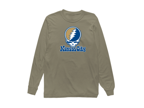 Kansas City Baseball Stealie Grateful Dead Long-Sleeve — Kansas City Royals — Sandstone