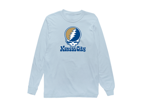 Kansas City Baseball Stealie Grateful Dead Long-Sleeve — Kansas City Royals — Chambray