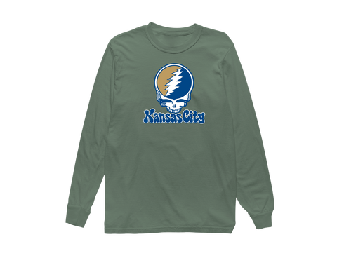 Kansas City Baseball Stealie Grateful Dead Long-Sleeve — Kansas City Royals — Light Green