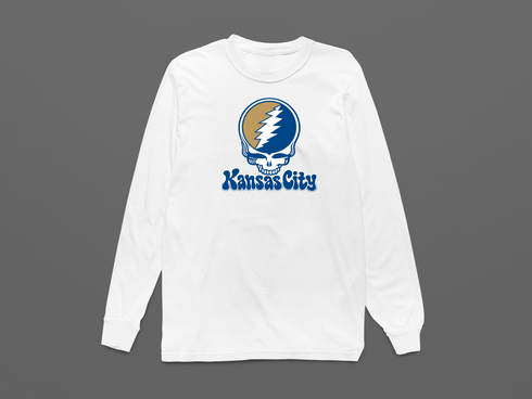 Kansas City Baseball Stealie Grateful Dead Long-Sleeve — Kansas City Royals — White