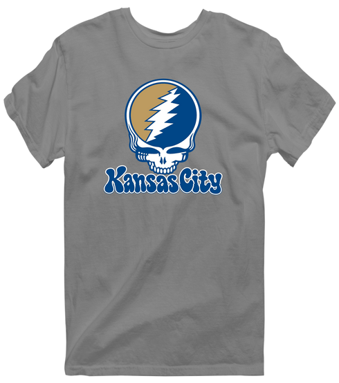 Kansas City Baseball Stealie Grateful Dead T-Shirt — Kansas City Royals — Dark Heather
