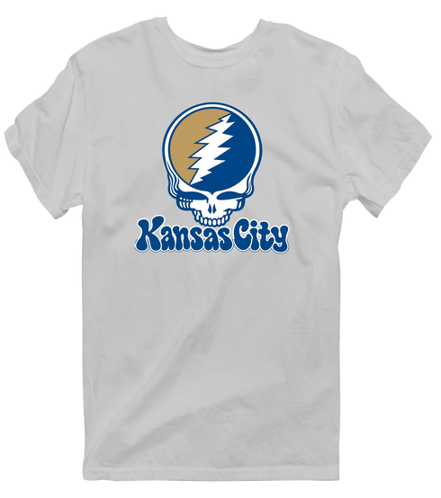 Kansas City Baseball Stealie Grateful Dead T-Shirt — Kansas City Royals — Sport Grey