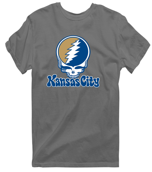 Kansas City Baseball Stealie Grateful Dead T-Shirt — Kansas City Royals — Charcoal