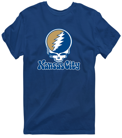 Kansas City Baseball Stealie Grateful Dead T-Shirt — Kansas City Royals — Navy