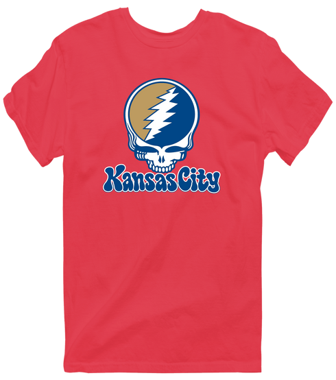 Kansas City Baseball Stealie Grateful Dead T-Shirt — Kansas City Royals — Heather Red