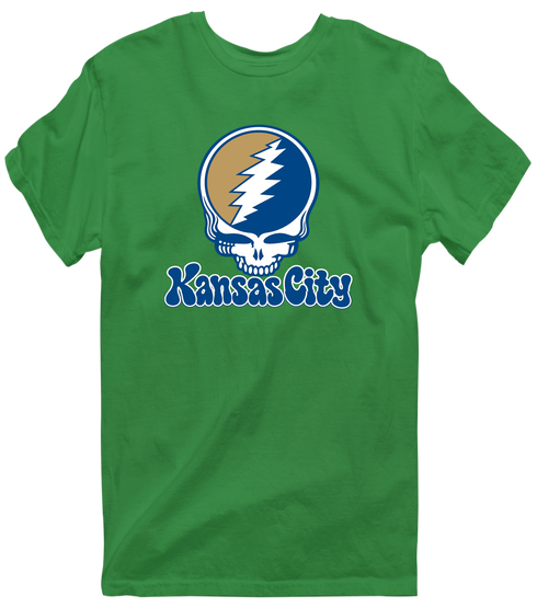 Kansas City Baseball Stealie Grateful Dead T-Shirt — Kansas City Royals — Irish Green