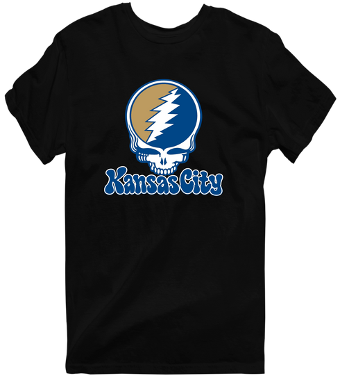 Kansas City Baseball Stealie Grateful Dead T-Shirt — Kansas City Royals — Black