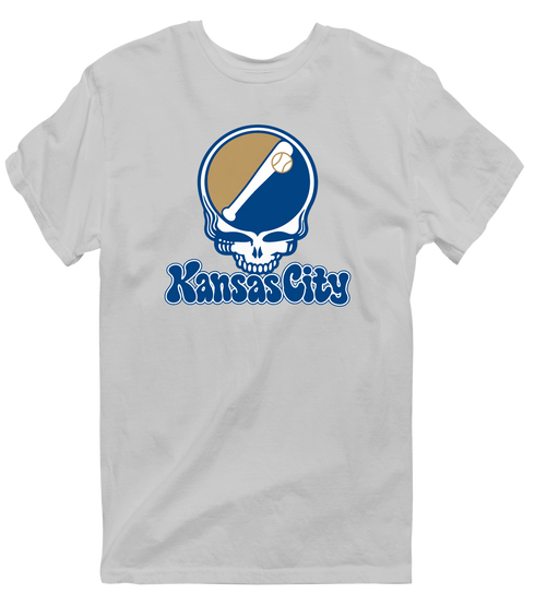 Kansas City Baseball Stealie Grateful Dead T-Shirt — Kansas City Royals — Sport Grey