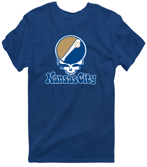 Kansas City Baseball Stealie Grateful Dead T-Shirt — Kansas City Royals — Navy